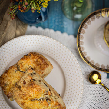 Bacon gruyere biscuits, baked