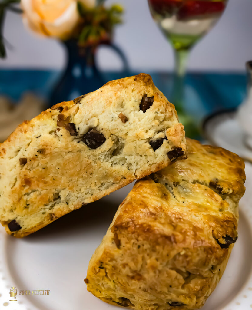 Bacon gruyere biscuits, baked