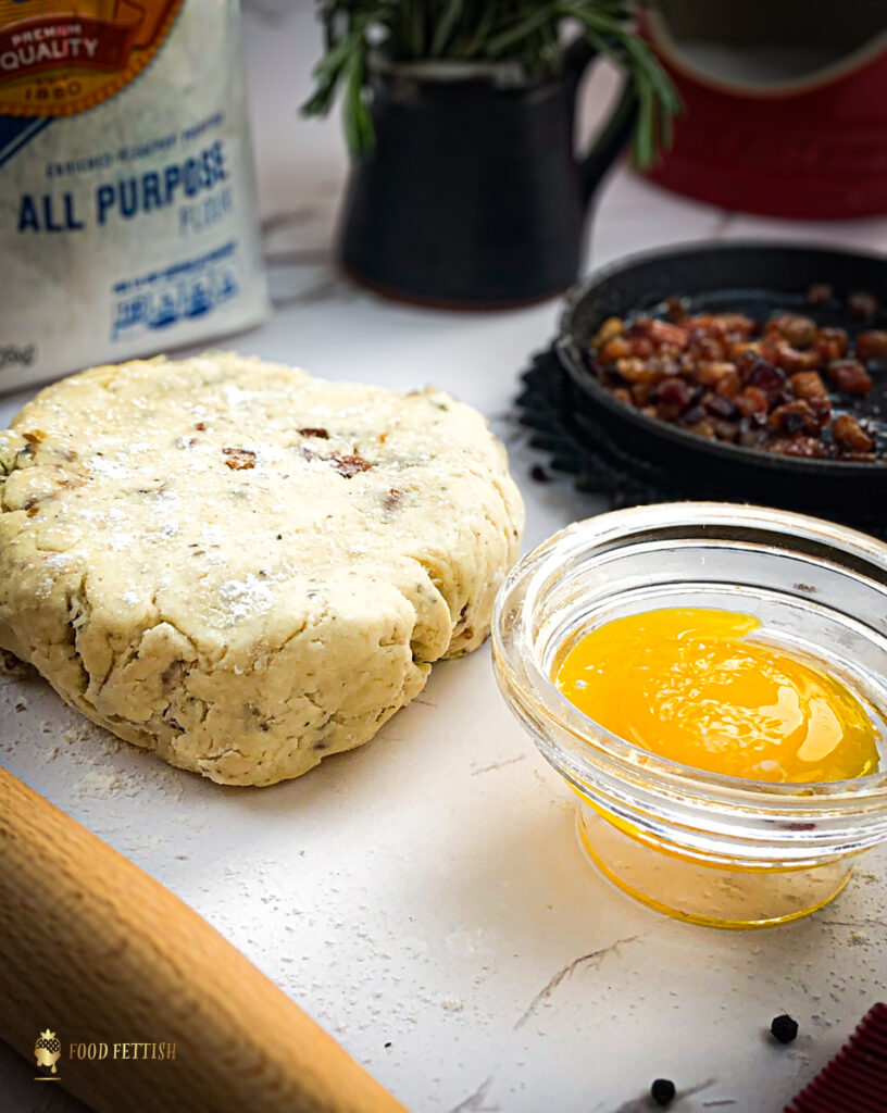 Bacon gruyere biscuit dough