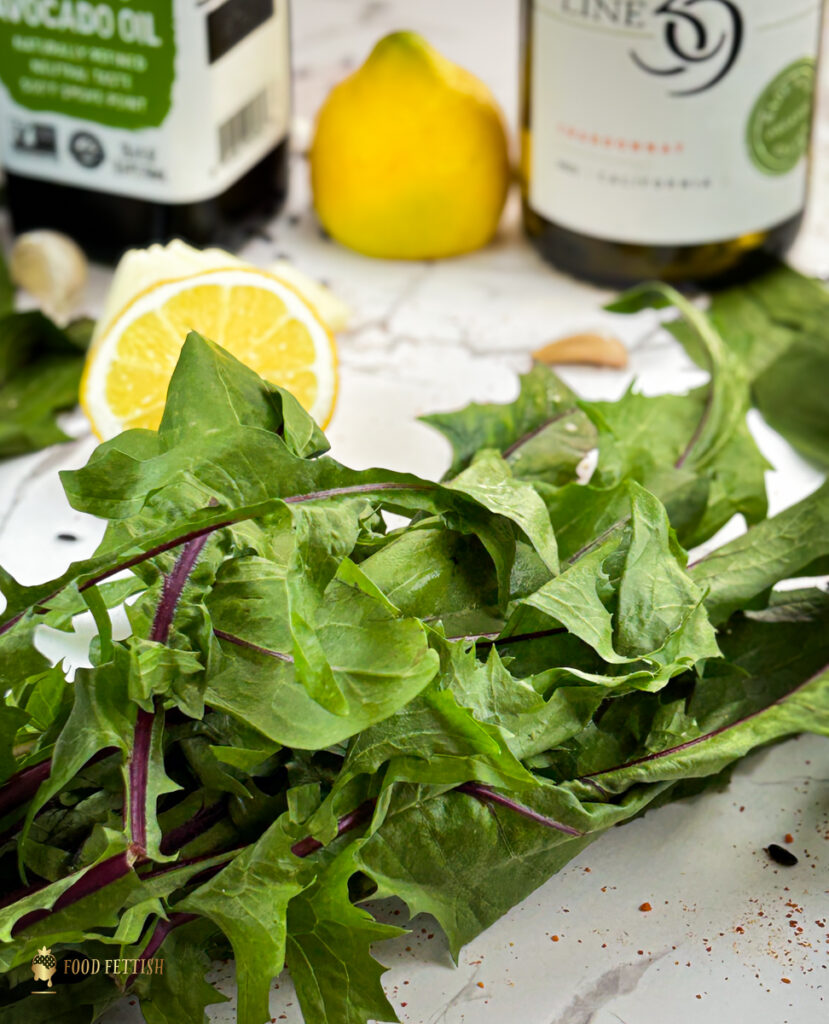 Fresh dandelion greens