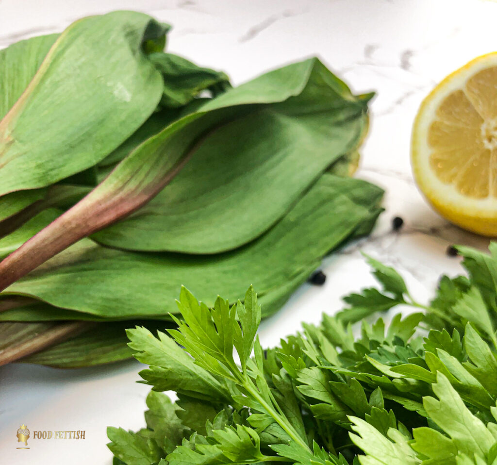 Wild ramp herb puree ingredients