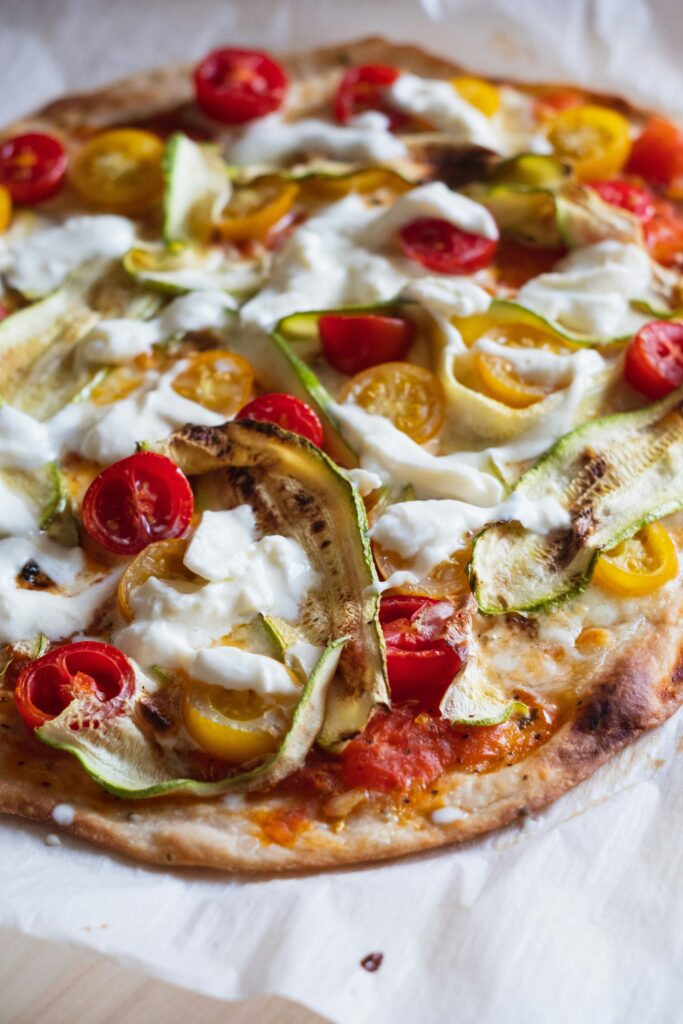 image of pizza with vegetables