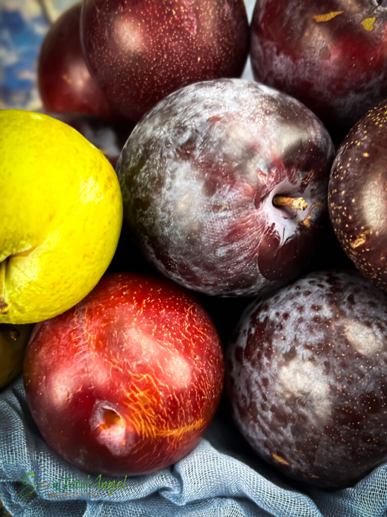 Assorted fresh plums 2, close up