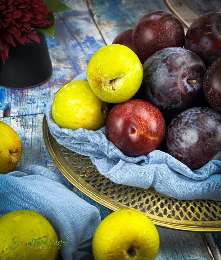 Assorted fresh plums